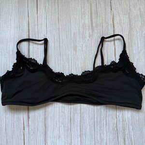 SKIMS Black Lace Trim Sports Bra